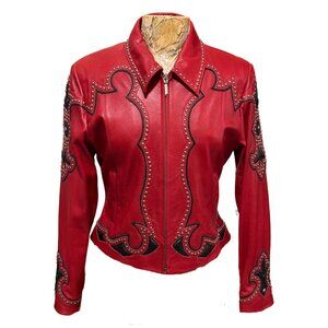 Stunning Cripple Creek Red Leather jacket in size medium.